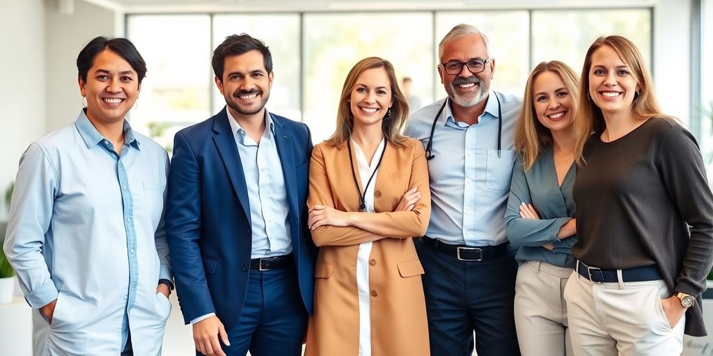 Diverse professionals, various career paths.