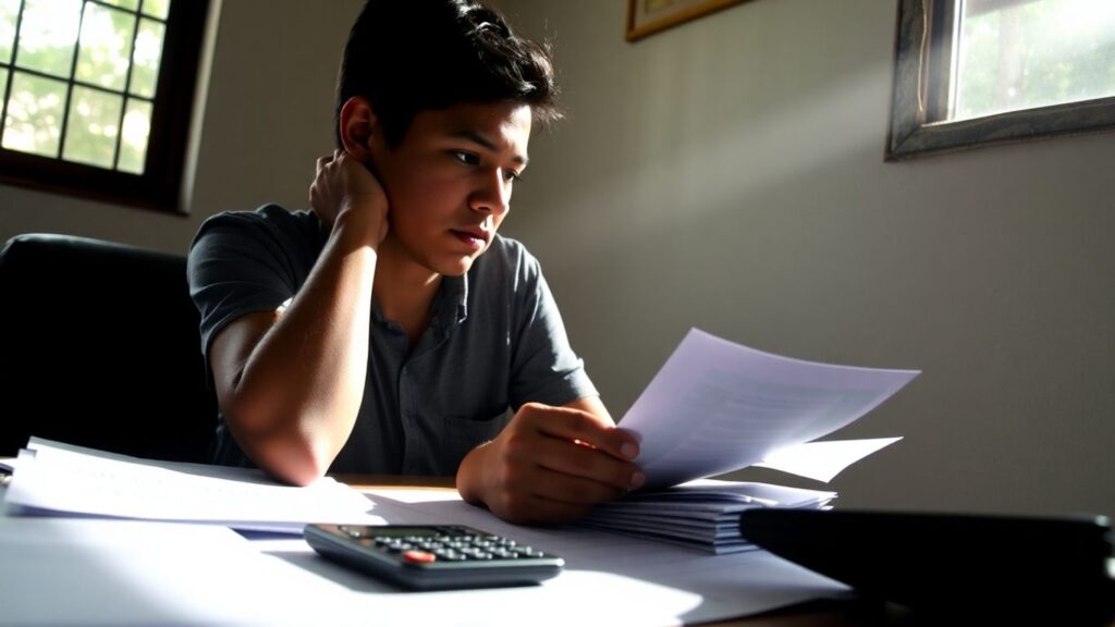 Persona considerando préstamos en Paraguay.